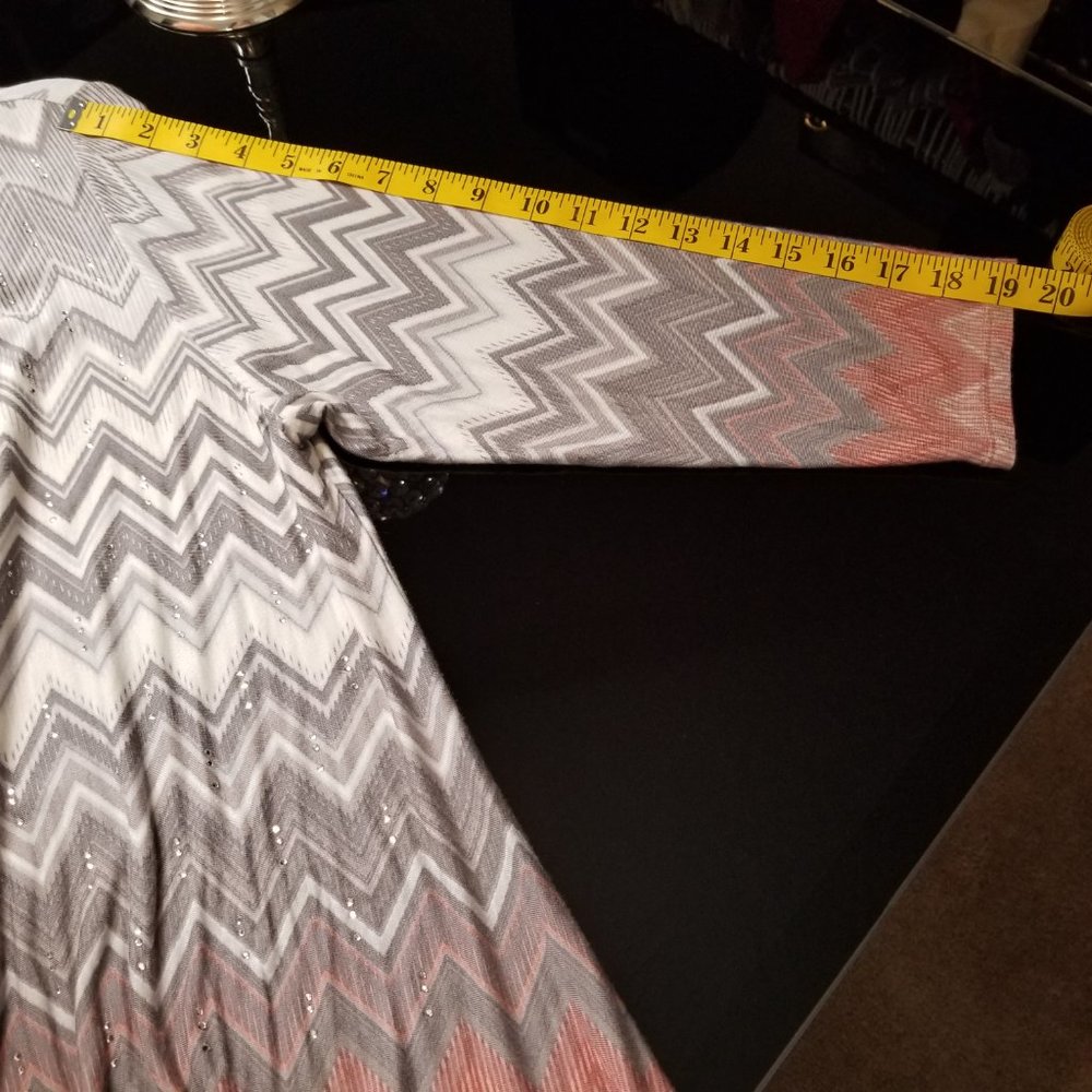 Ruby Rd. Embellished Chevron Tunic Top, Size M - image 8